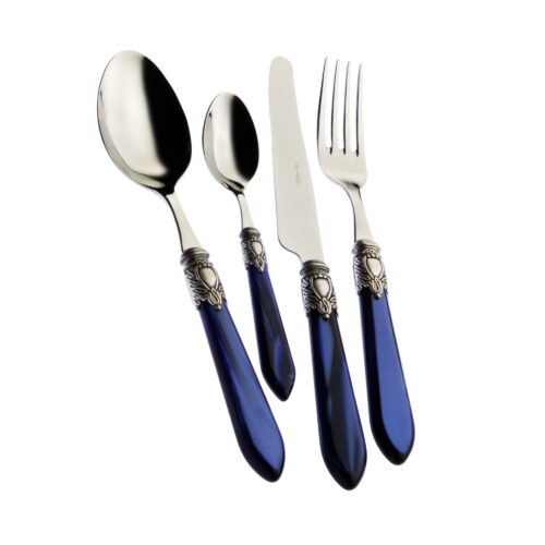 Set 24 tacamuri, Casa Bugatti - Oxford Old-silver, albastru