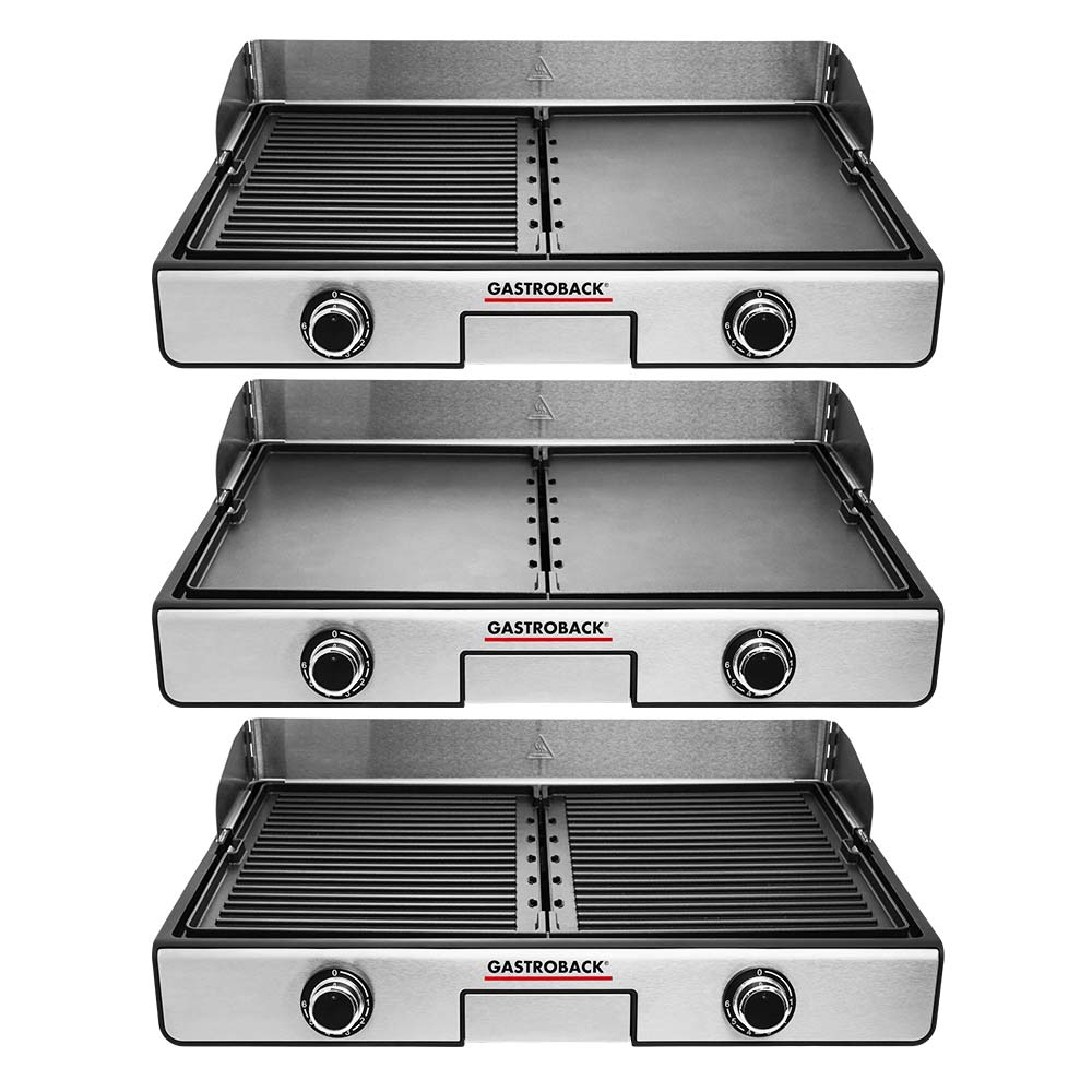 Gratar electric 2in1, Gastroback, Grill Plancha & BBQ, 2000 W, inox