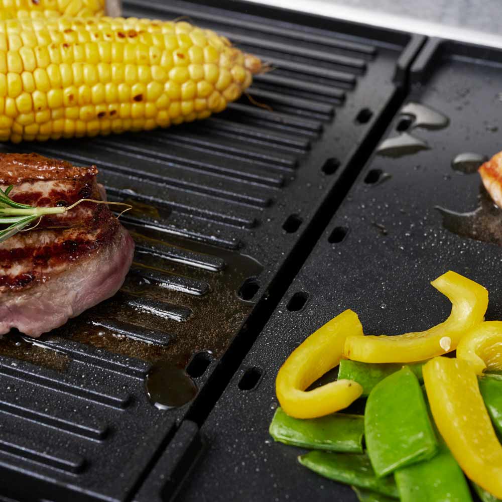 Gratar electric 2in1, Gastroback, Grill Plancha & BBQ, 2000 W, inox