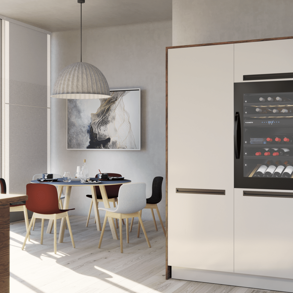 Racitor de vinuri incorporabil, 49 sticle, Dometic, E49FGB, negru