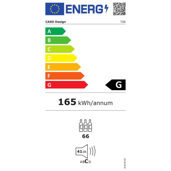 Racitor de vinuri Dual Zone, 66 sticle, Caso Germany, WineExclusive 66 Smart, negru