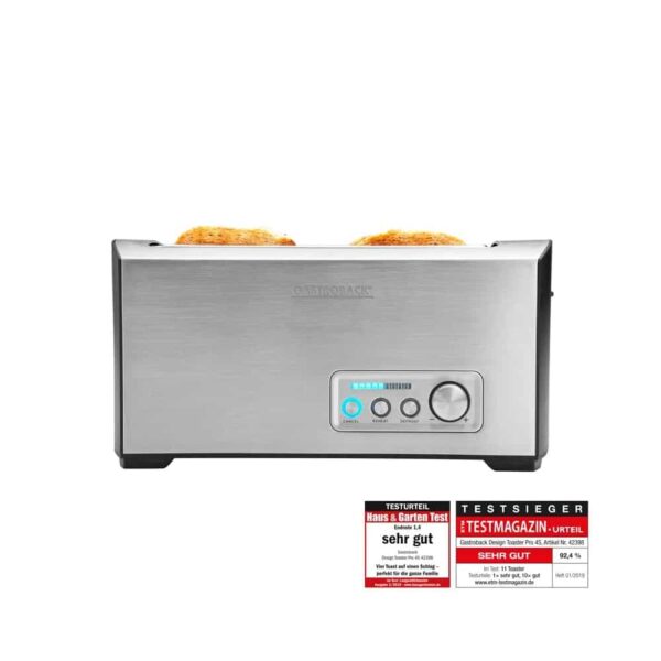Prajitor de paine, Gastroback, Pro 4S, 4 felii, 1500 W, inox