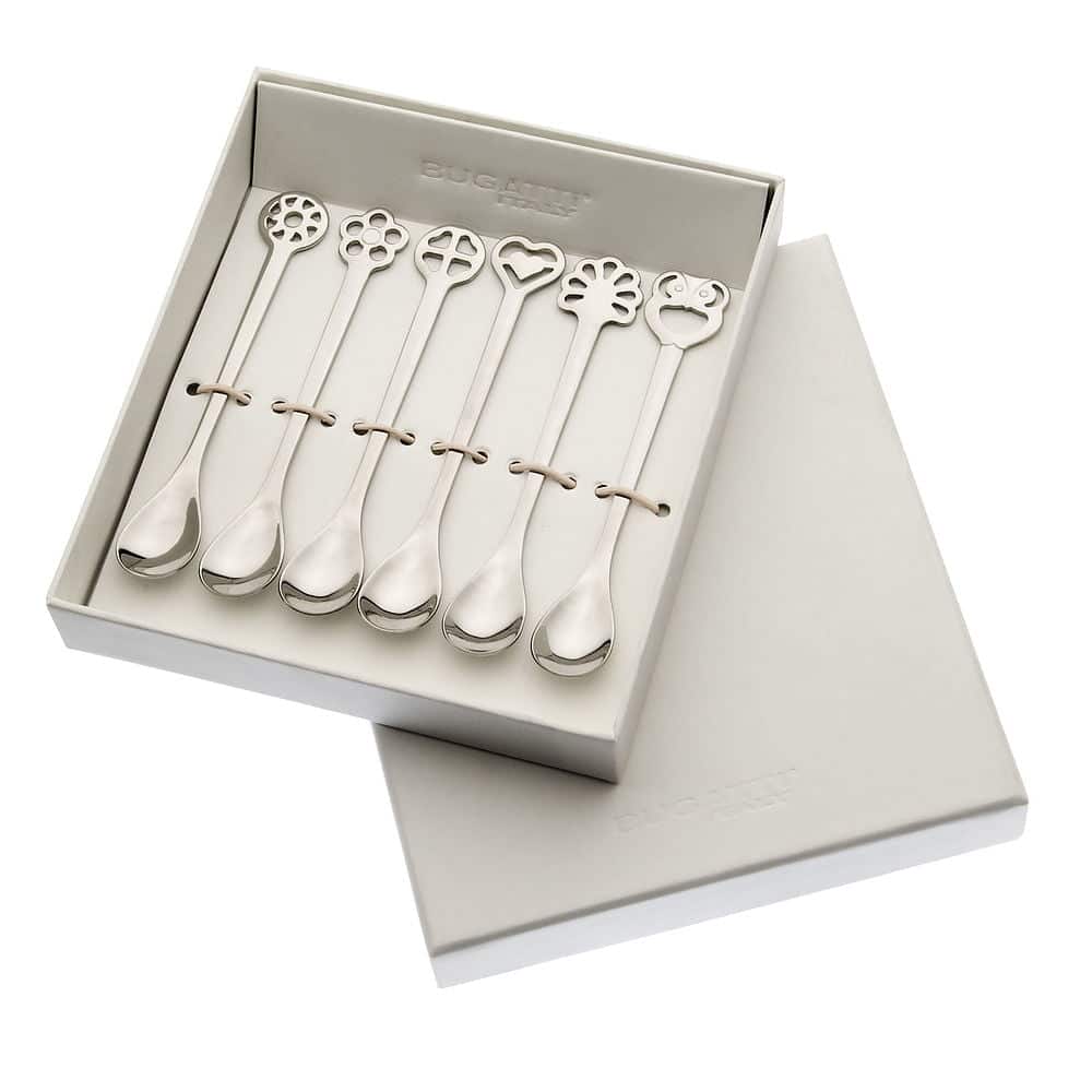 Set 6 lingurite pentru cafea, Casa Bugatti – Portafortuna, argintiu