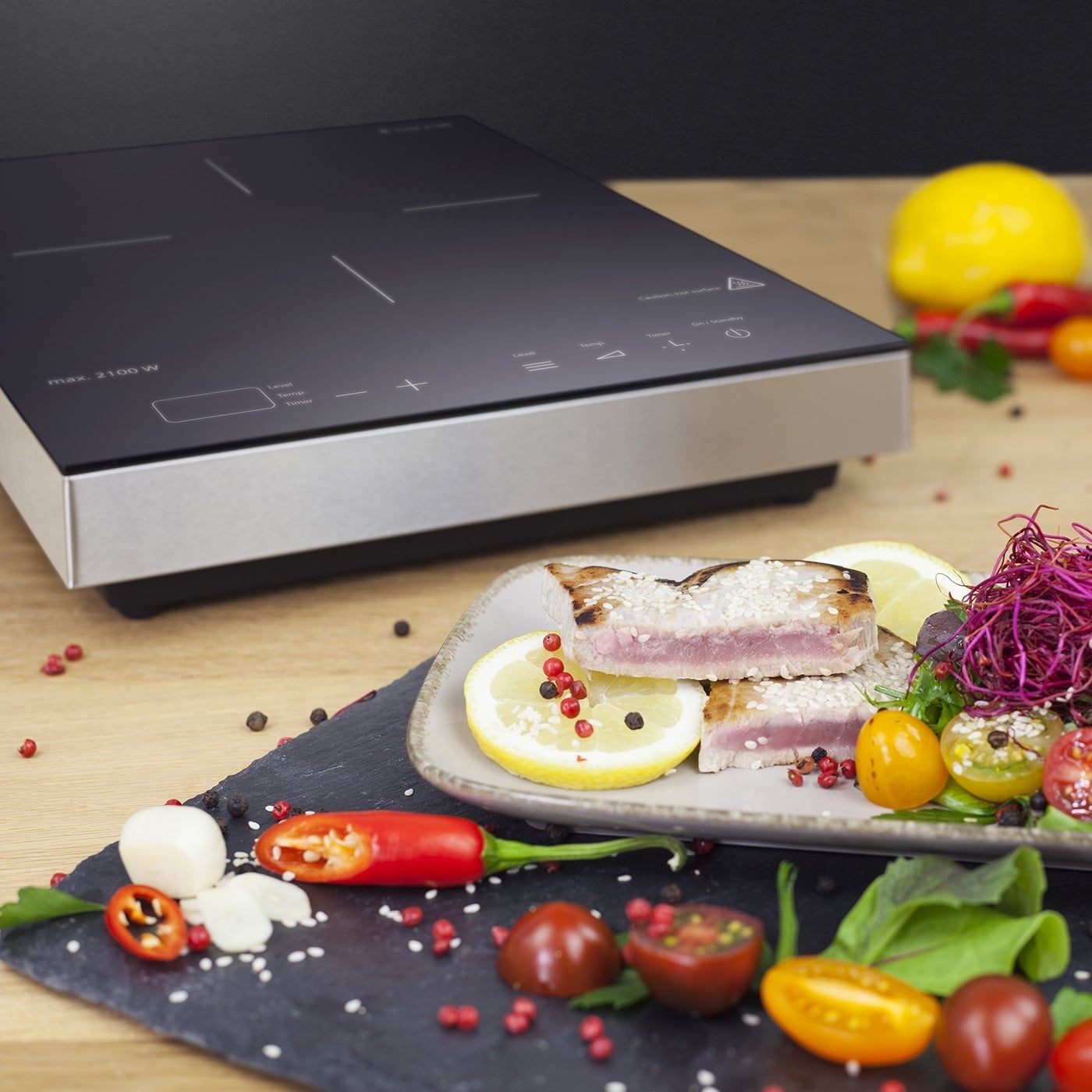 Plita electrica cu inductie, Caso Germany, S-Line 2100, 1 zona, negru