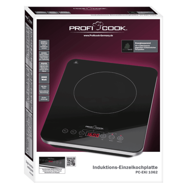 Plita electrica cu inductie, ProfiCook, PC-EKI1062, 1 zona, negru