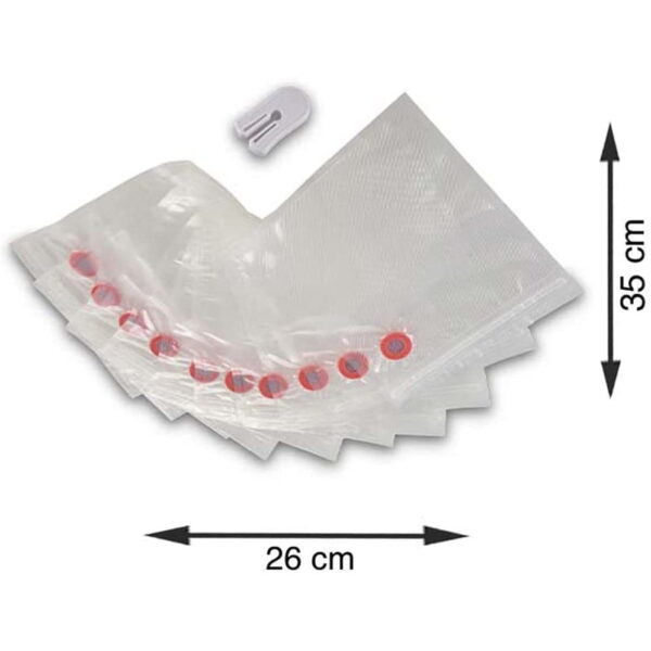 Set 10 pungi gofrate pentru vidat 26x35 cm, Solis - 92269