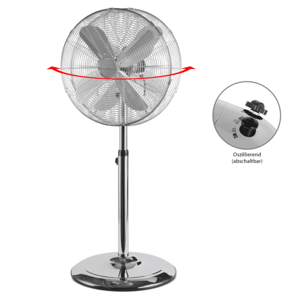 Ventilator camera vertical cu picior, Proficare, PC-VL3064MS, 40 cm, inox