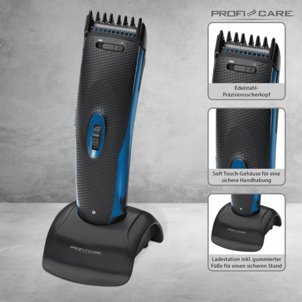 Pachet aparat profesional de tuns/ras si trimmer, ProfiCare - PC-HSM/R 3052, negru/albastru