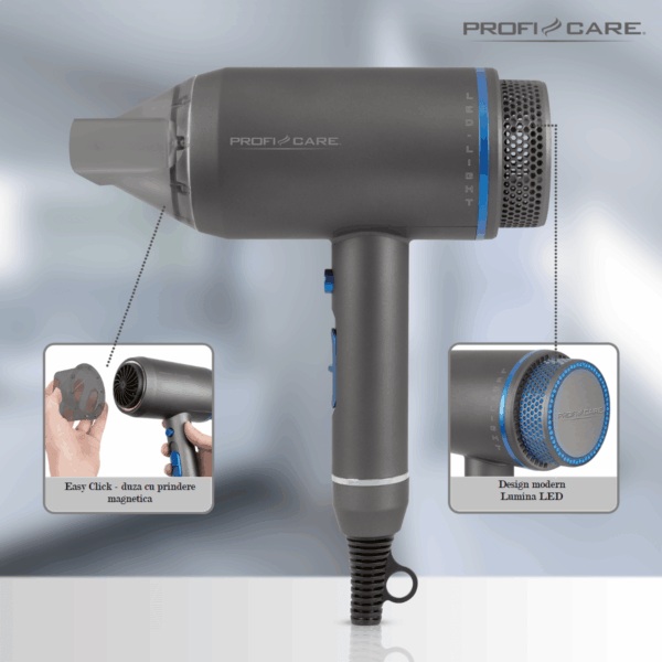 Uscator de par, ProfiCare, PC-HT3082, 1800 W, gri