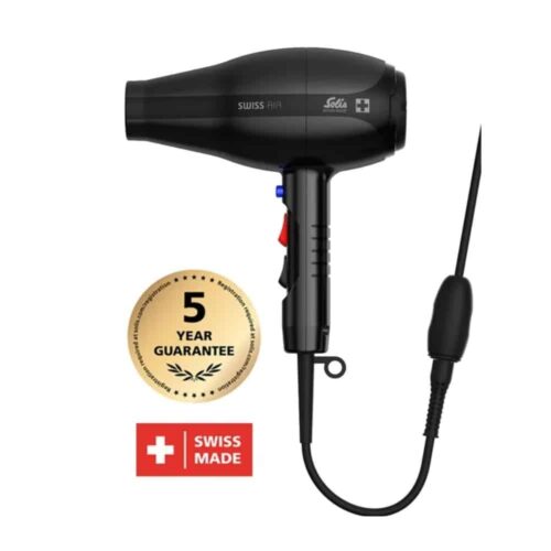 Uscator de par, Solis, Swiss Air, 2000 W, negru