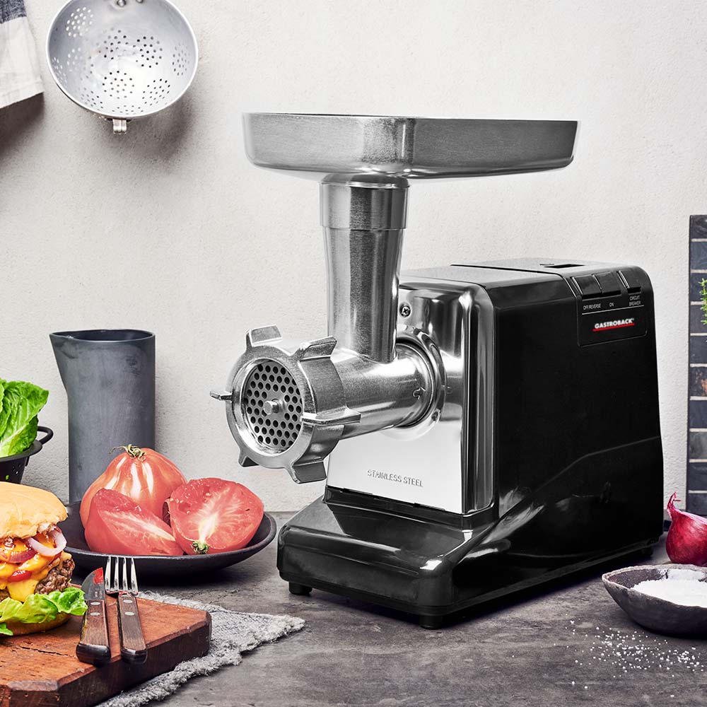 Masina de tocat carne, Gastroback, Mincer Pro, 1000 W, negru