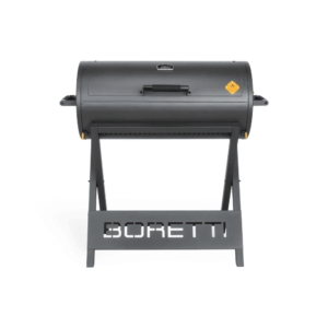 Gratar cu carbuni si termometru integrat, Boretti, Barilo 2.0, 87x41 cm, negru