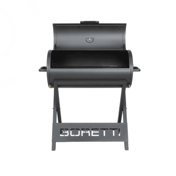 Gratar cu carbuni si termometru integrat, Boretti, Barilo 2.0, 87x41 cm, negru