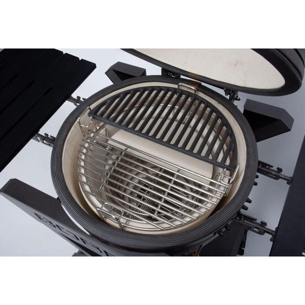 Gratar cu carbuni si termometru integrat Kamado, Boretti, Ceramica Medium, Ø 36 cm, antracit