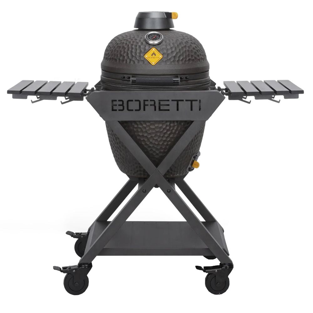 Gratar cu carbuni si termometru integrat Kamado, Boretti, Ceramica Medium, Ø 36 cm, antracit