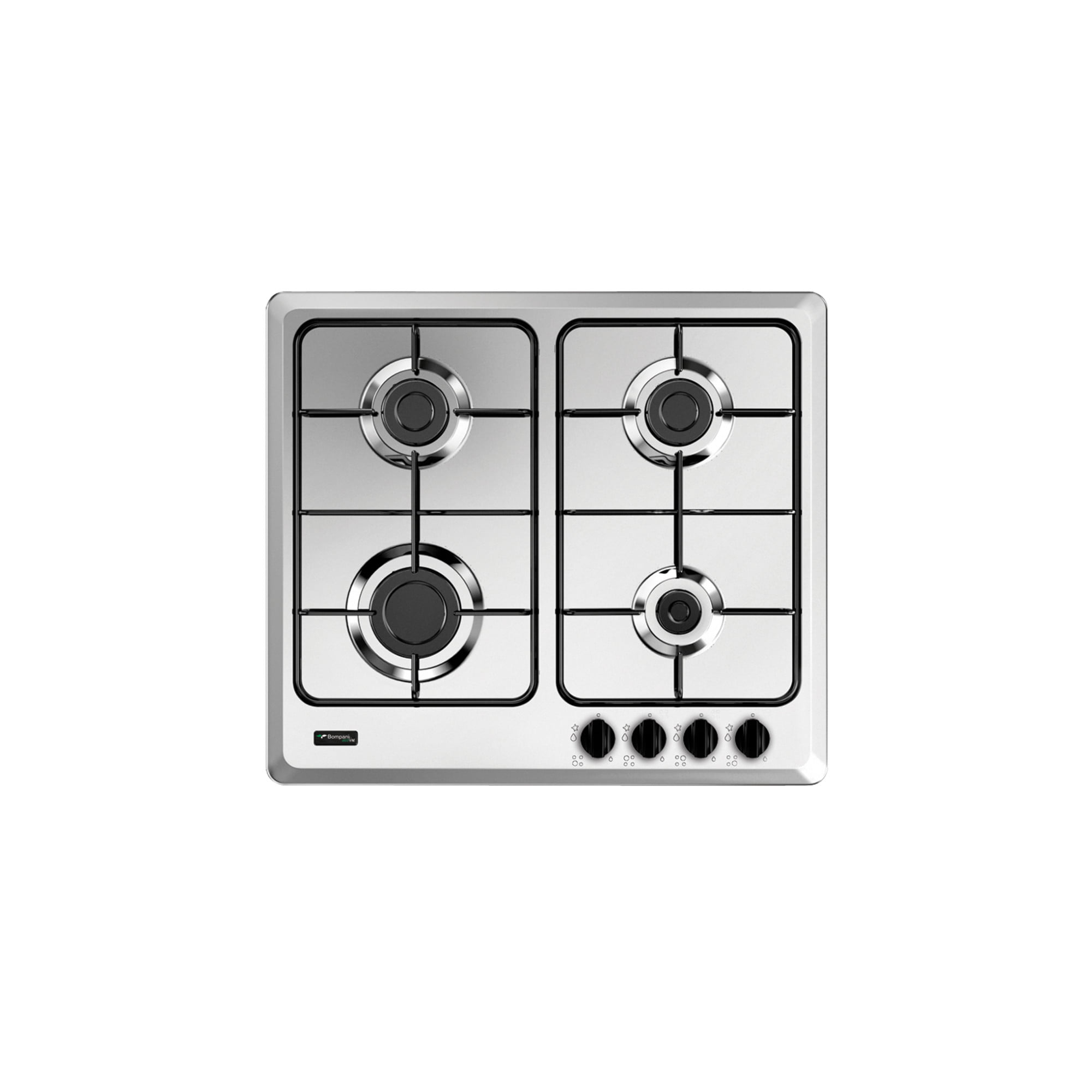 Plita incorporabila pe gaz, Bompani, Essential, 4 arzatoare, 60 cm, inox
