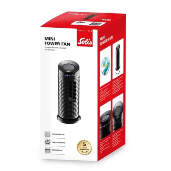 Ventilator camera vertical, Solis, Tower Fan, negru