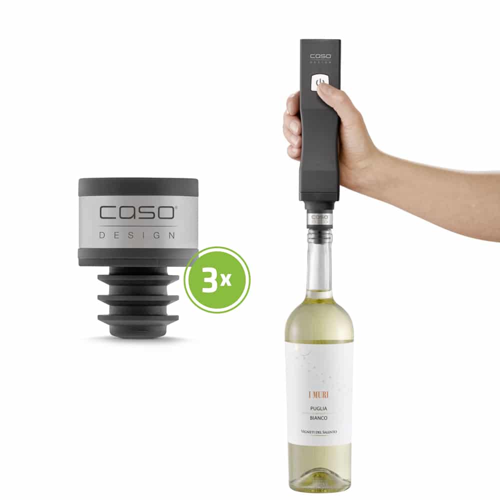 Set 3 dopuri pentru vidarea vinului WineLock, Caso Germany - 01257