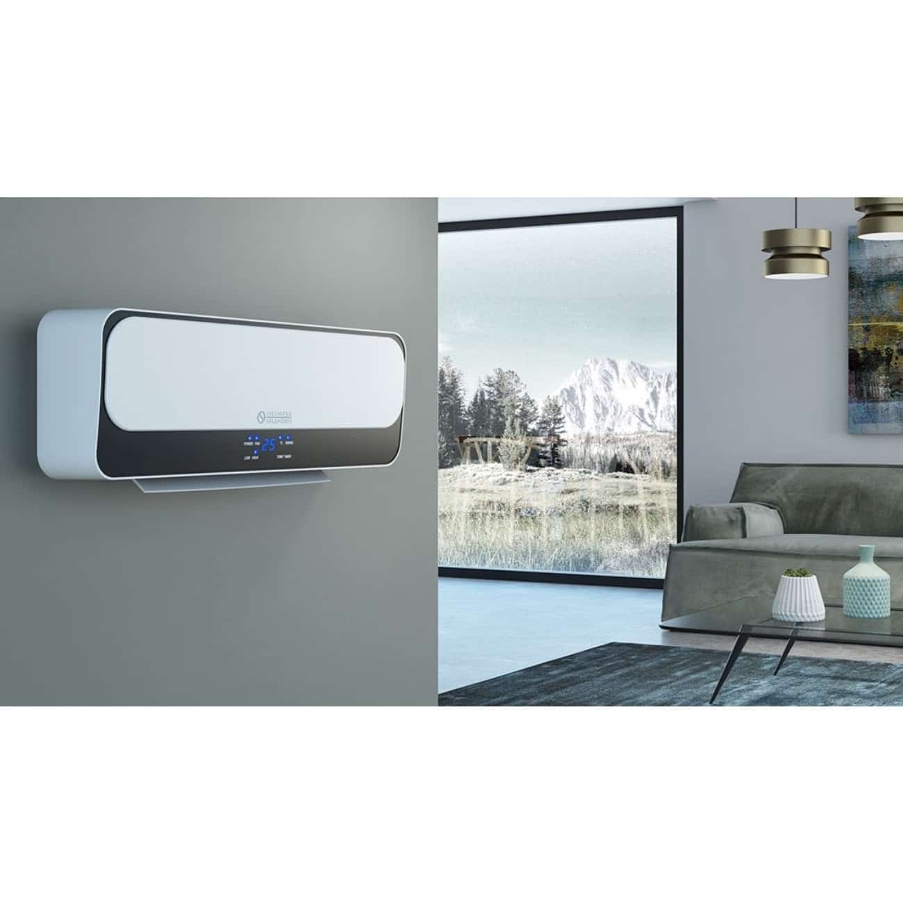 Aeroterma electrica de perete cu termostat, Olimpia Splendid, Caldo Up T, 2000 W, alb