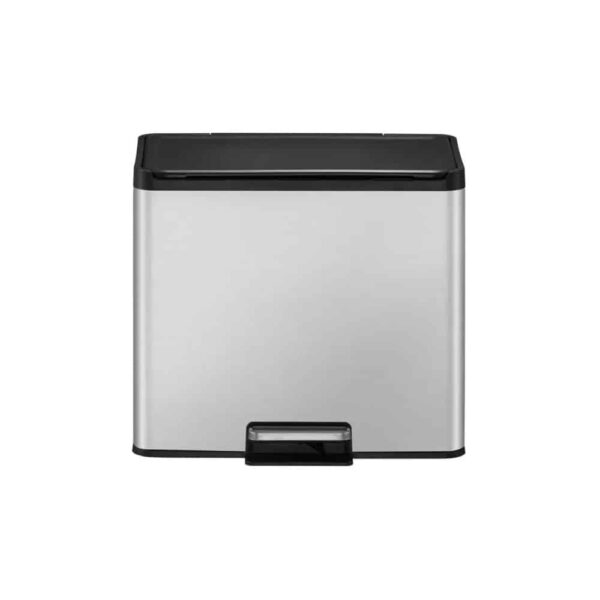 Cos de gunoi cu pedala, EKO, Essential, 20+9 litri, 2 compartimente, inox