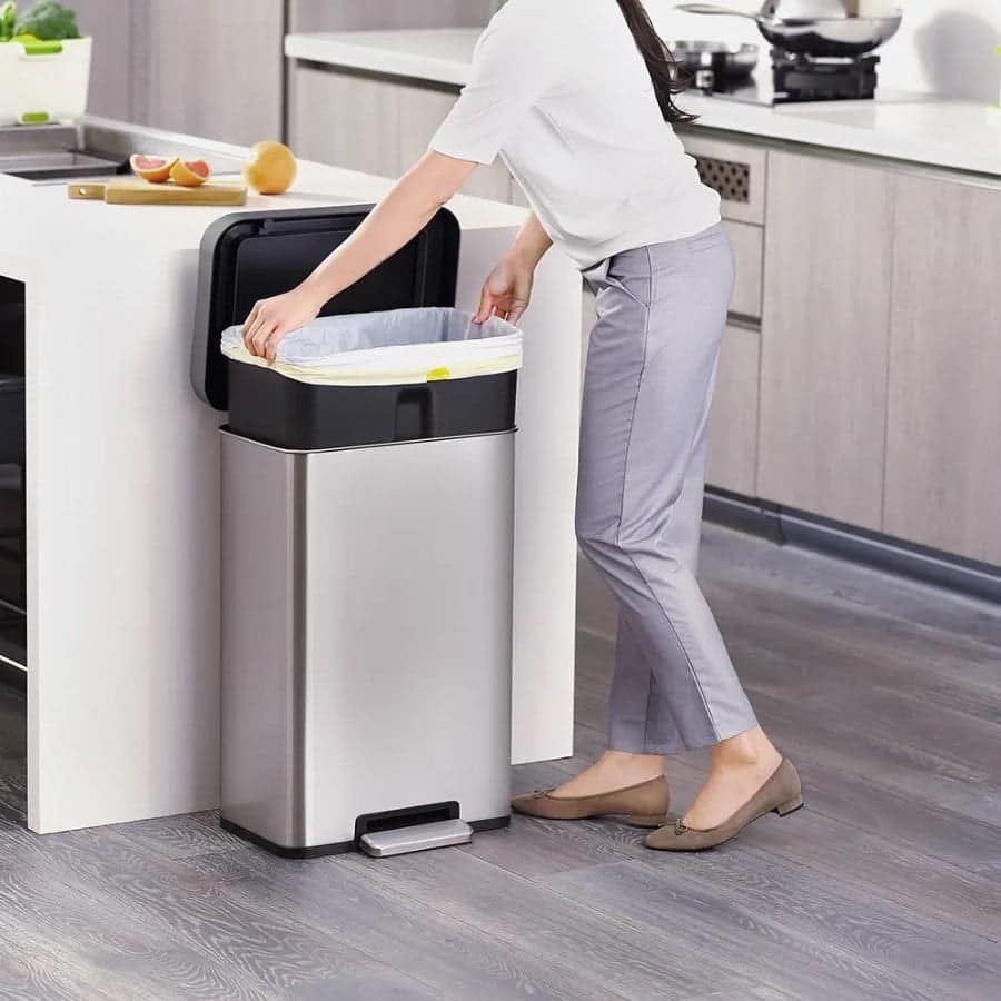 Cos de gunoi cu pedala, EKO, Cozy, 45 litri, 1 compartiment, inox