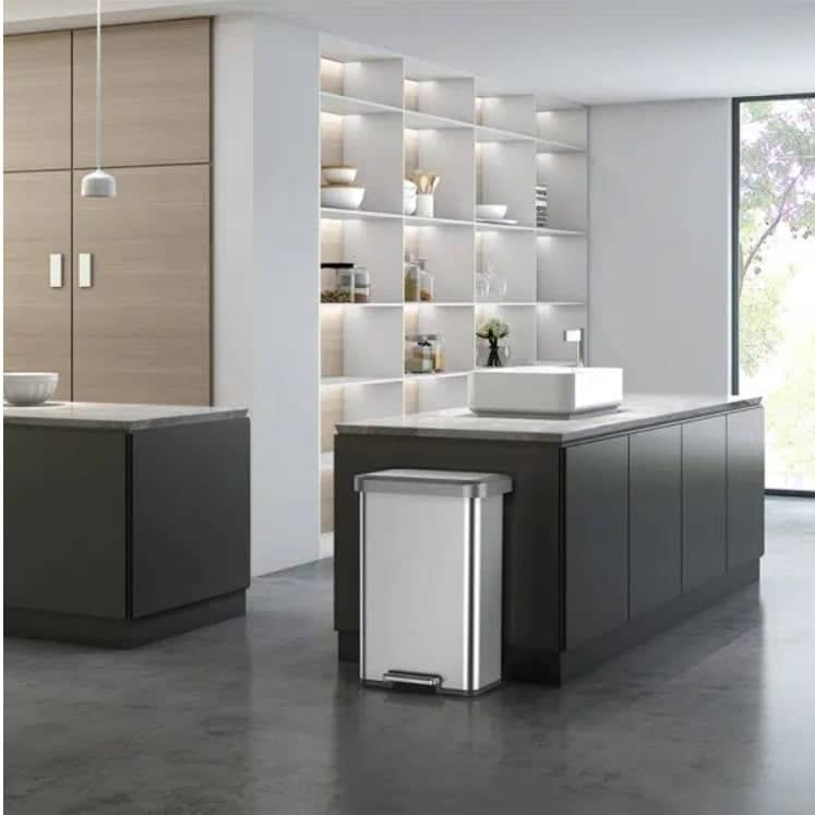 Cos de gunoi cu pedala, EKO, Cozy, 45 litri, 1 compartiment, inox