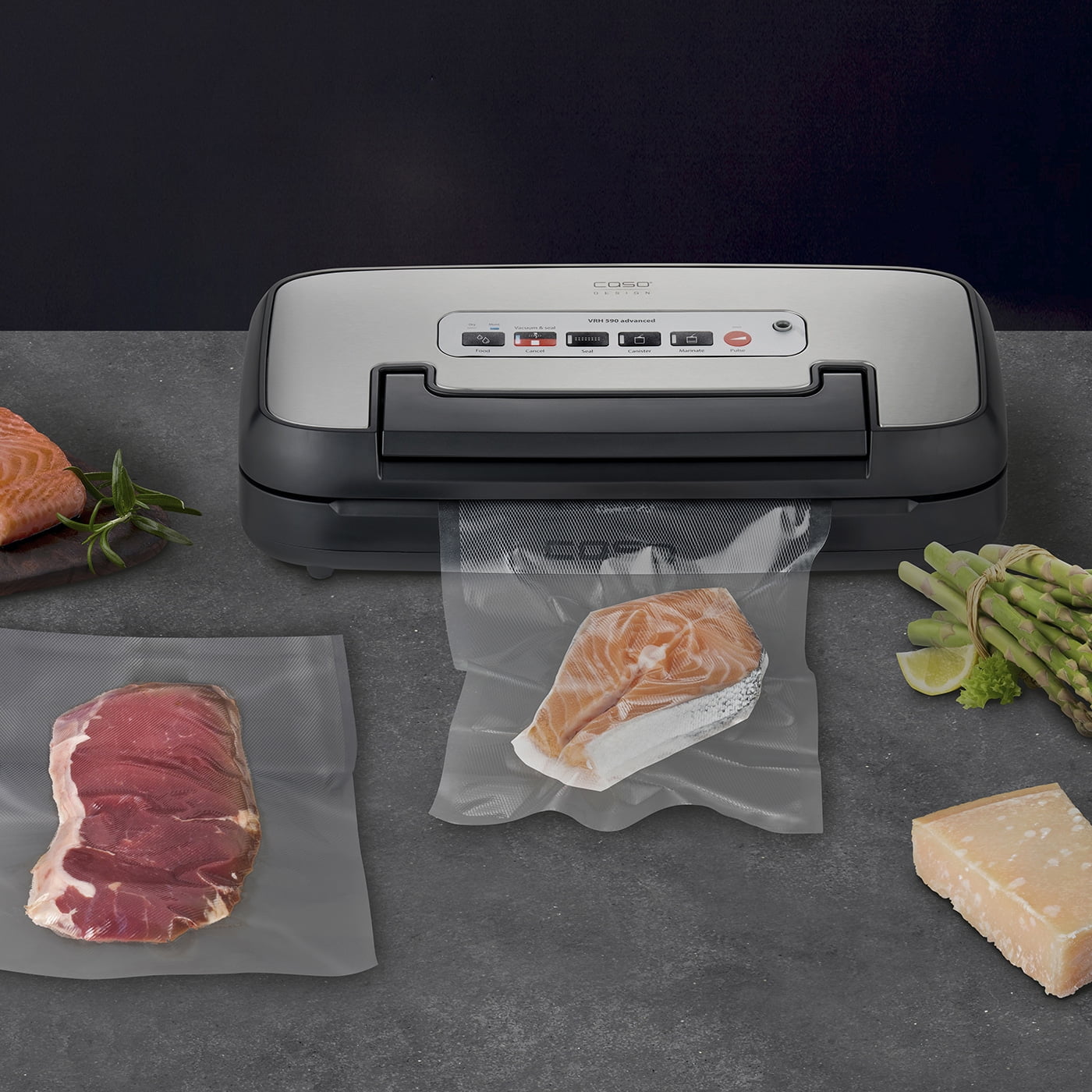 Aparat de vidat, Caso Germany, VRH 590 Advanced, vidare uscata/umeda, negru