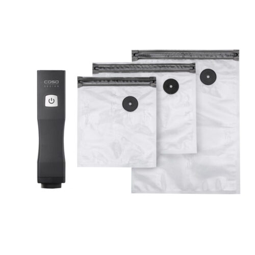 Aparat de vidat portabil cu pungi, Caso Germany, Vacu OneTouch, vidare uscata/umeda, negru