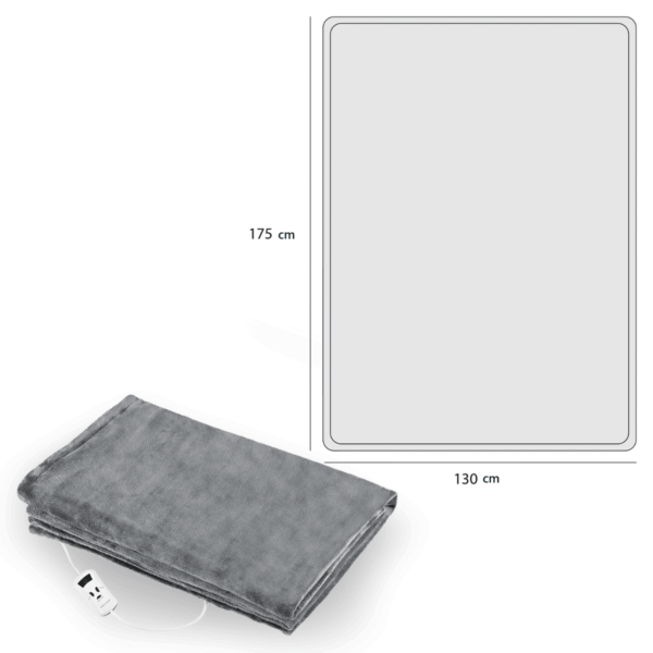 Patura electrica 180x130 cm, Proficare - PC-WZD3061, gri