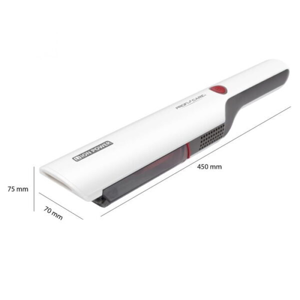 Aspirator de mana, fara sac, Proficare, PC-AKS3102, 2000 mAh, alb