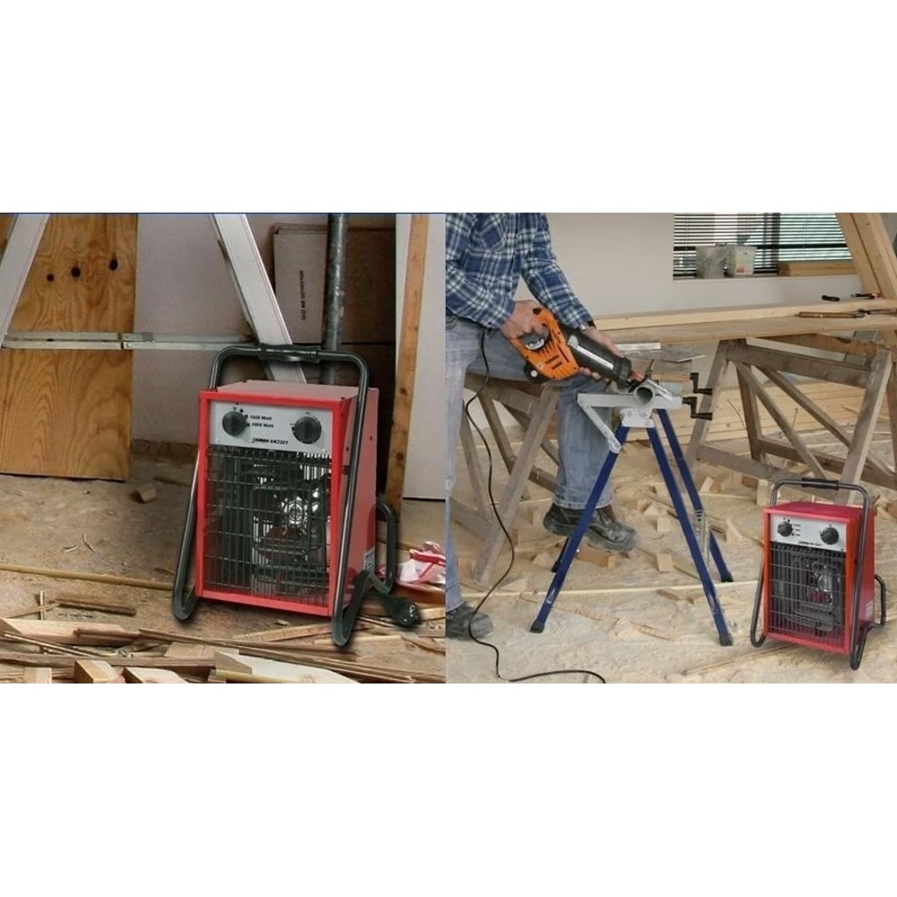 Aeroterma electrica cu termostat, Eurom, EK3201, 3000 W, rosu