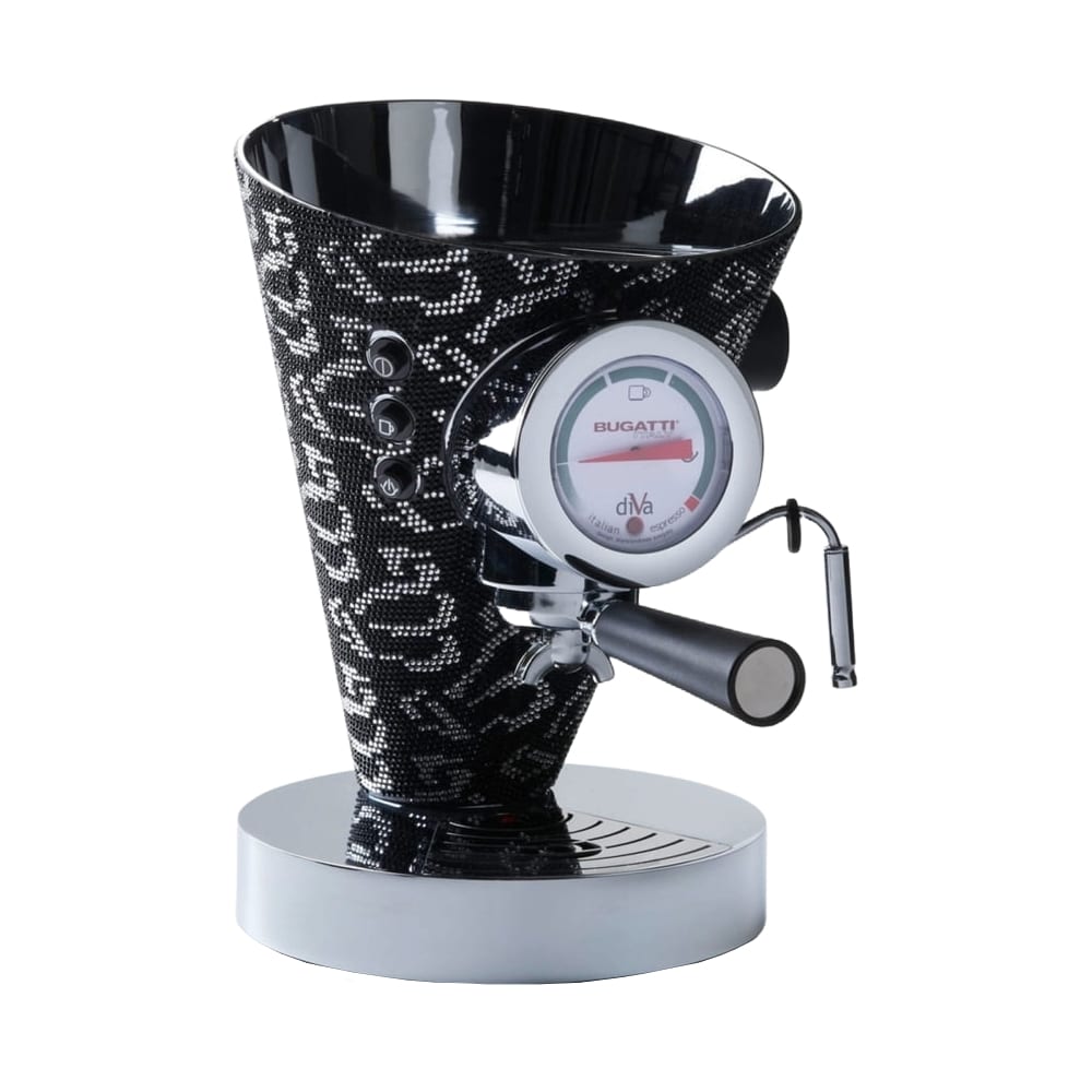 Espressor manual, Casa Bugatti, Diva the light of Crystals, negru