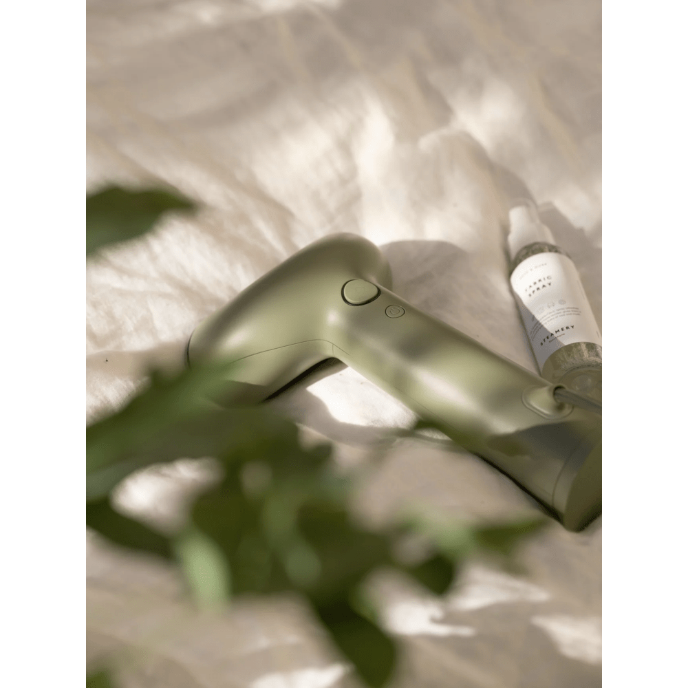 Aparat de calcat vertical cu aburi, Steamery Stockholm, Cirrus No.3, 1200 W, 90 ml, sage