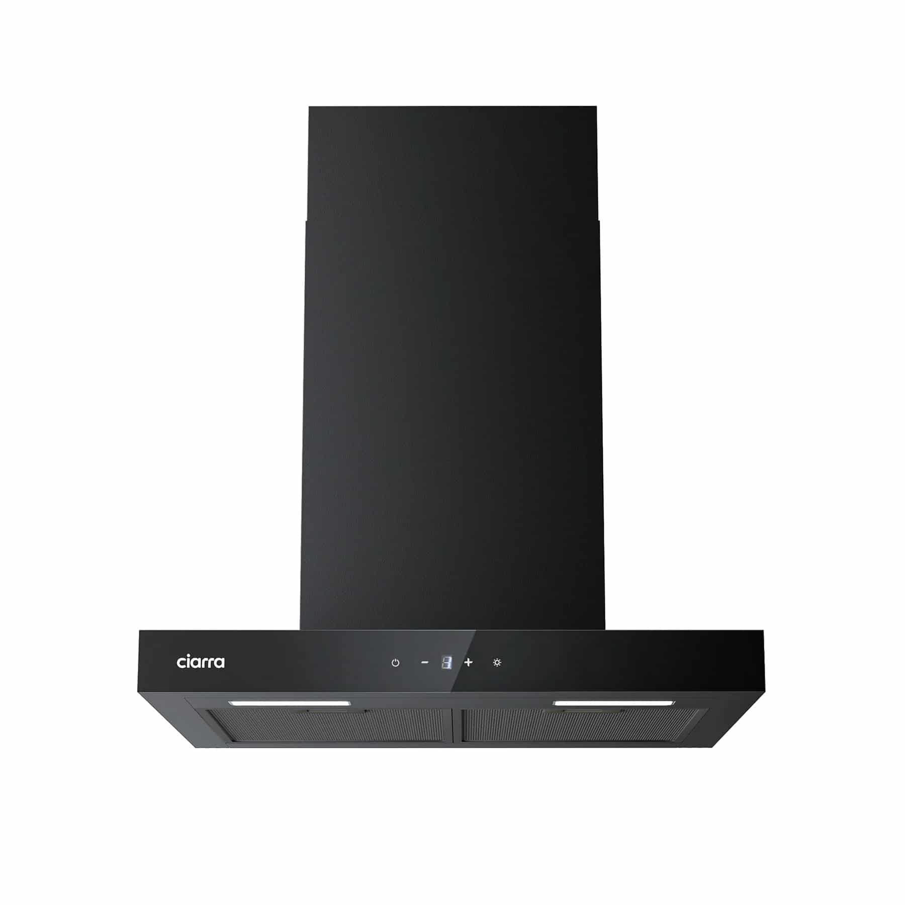 Hota de perete tip T, Ciarra, CBCB6102-B, 650 m³/h, 60 cm, negru