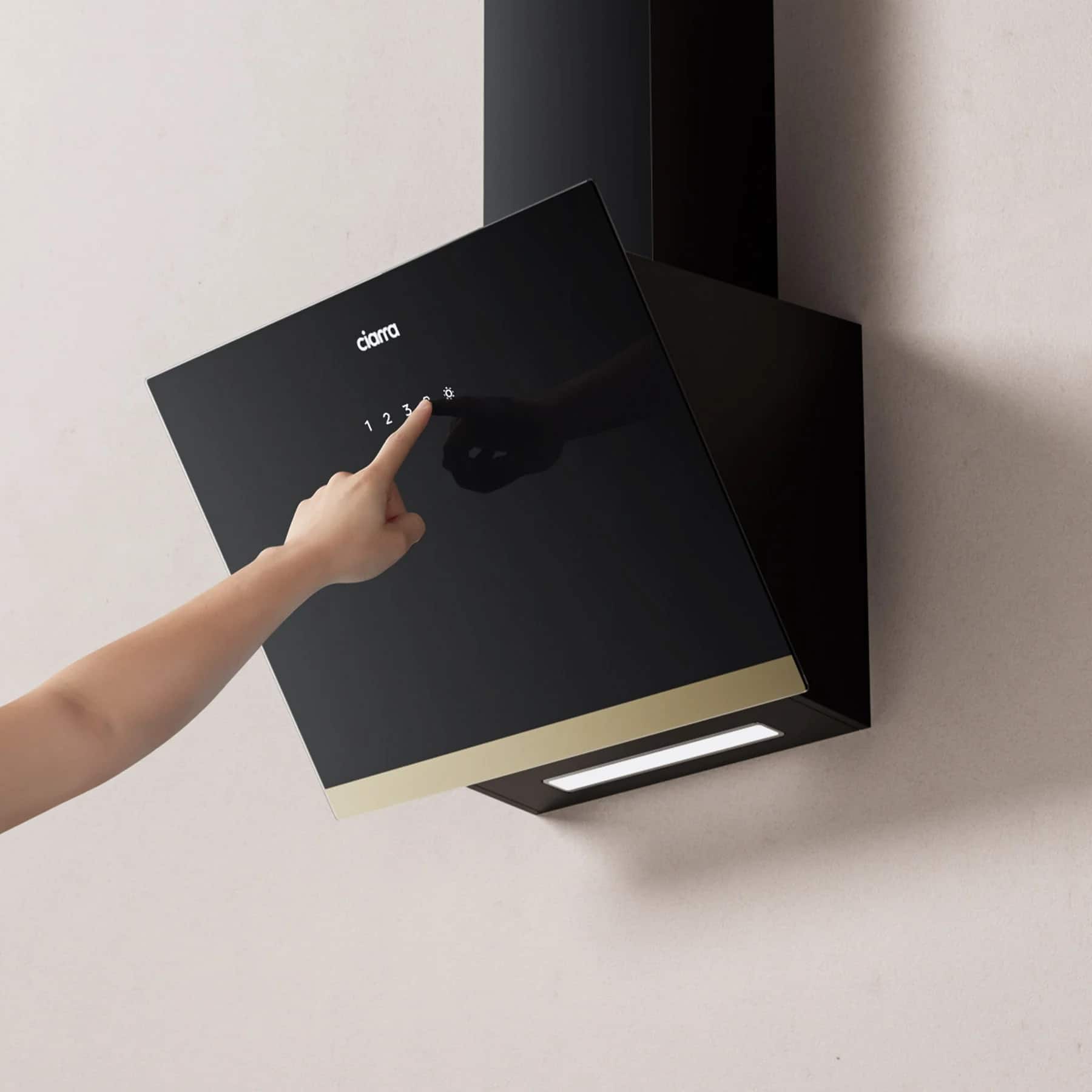 Hota decorativa, Ciarra, CBCB6736H-G, 650 m³/h, 60 cm, negru