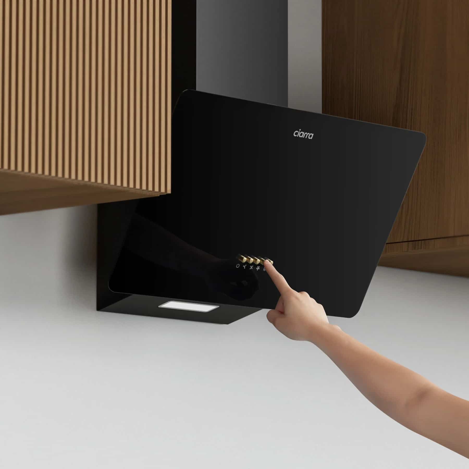 Hota decorativa, Ciarra, CBCB6750-B, 350 m³/h, 60 cm, negru