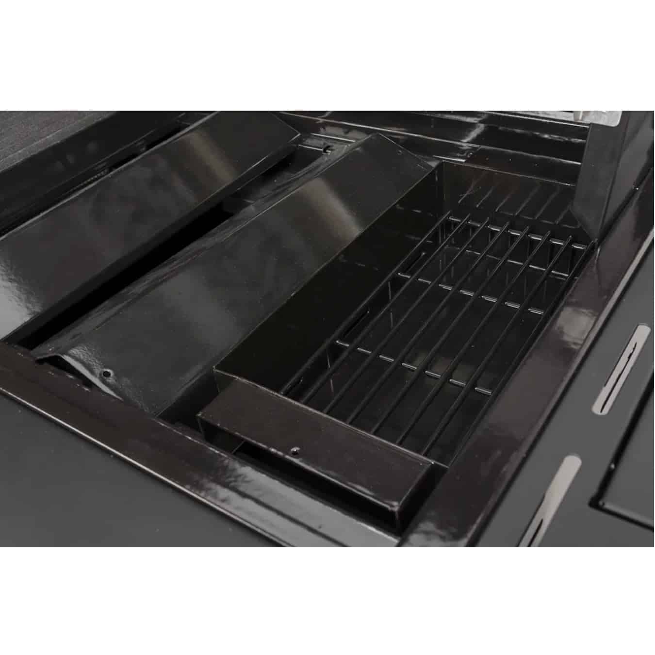 Gratar pe gaz si carbuni, Boretti, Ibrido, 5 arzatoare, 70x44 cm, negru