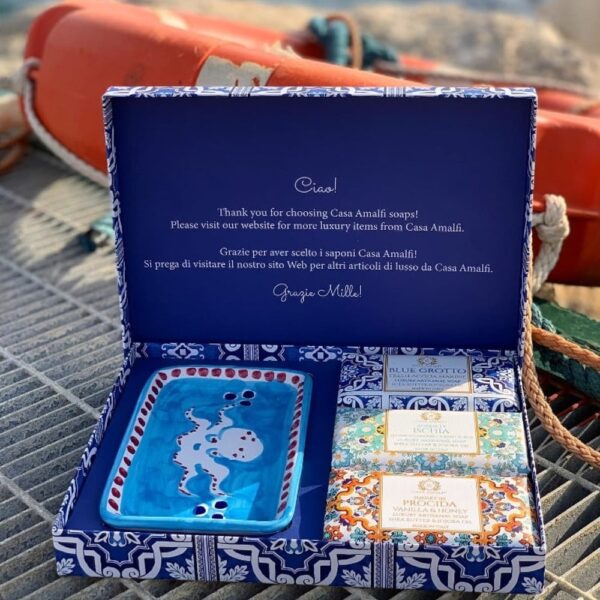 Set cadou sapunuri artizanale Blue Maiolica, Casa Amalfi - GB02
