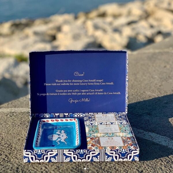 Set cadou sapunuri artizanale Blue Maiolica, Casa Amalfi - GB02