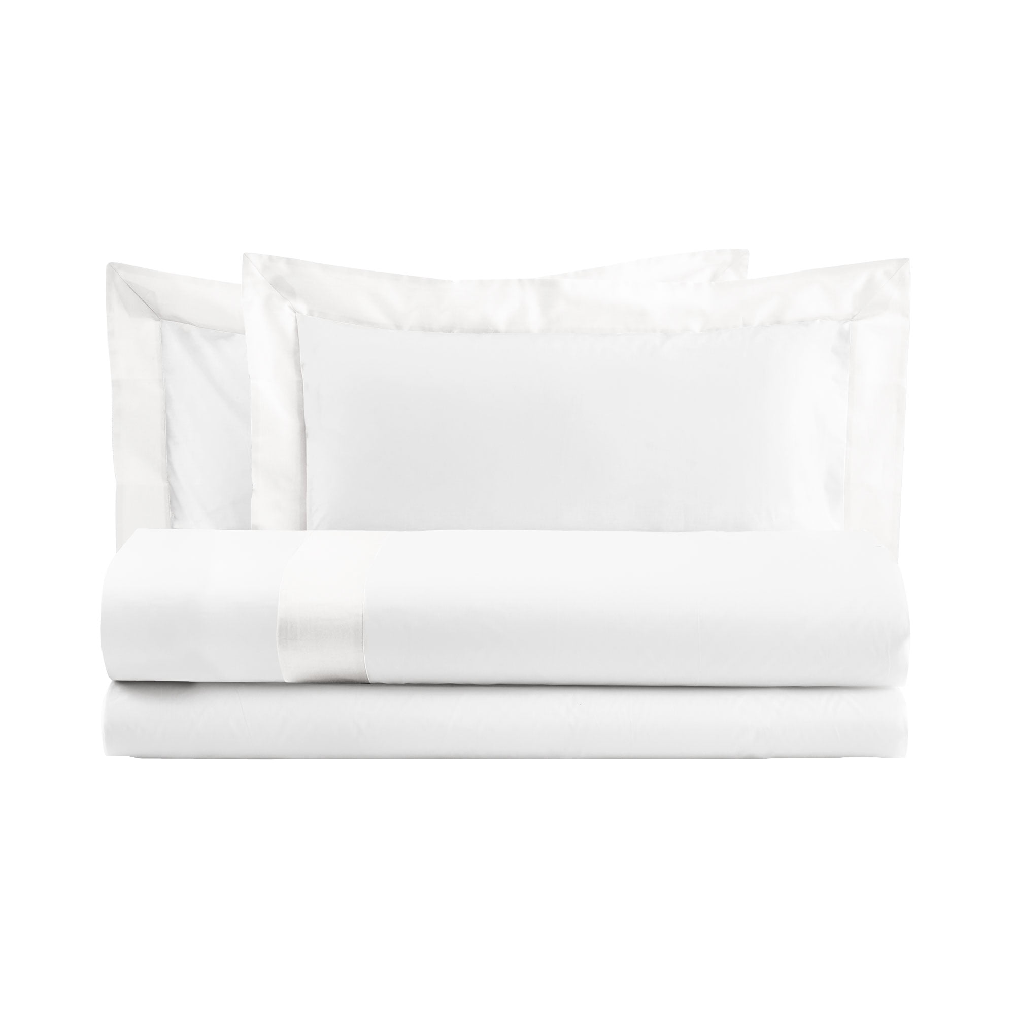 Set lenjerie de pat matrimonial 4 piese, Biancoperla - Smeraldo Bianco, alb