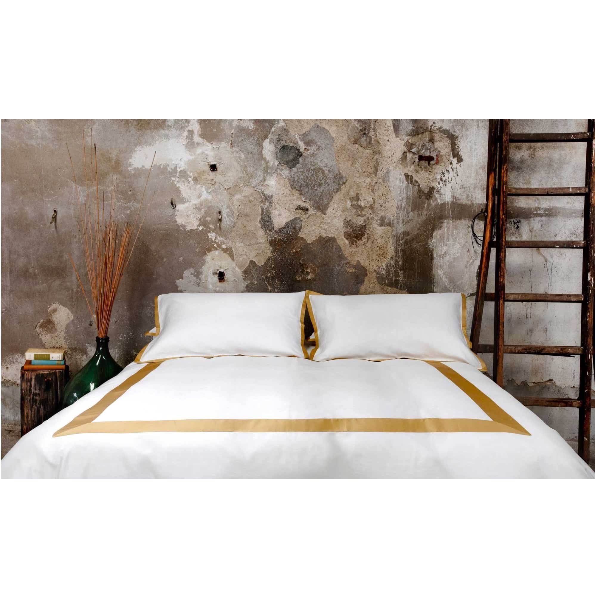 Set lenjerie de pat matrimonial 4 piese, Biancoperla - Smeraldo Bianco, alb