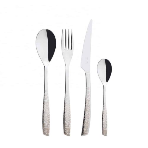 Set de tacamuri Riviera Animalier, Casa Bugatti, 4 persoane – INAN-051F16MB, argintiu