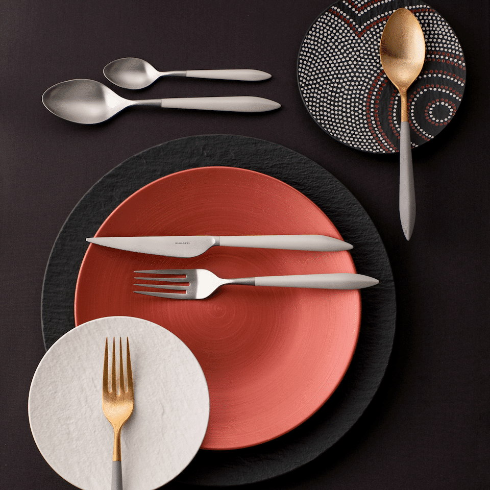 Set 6 lingurite pentru desert/cafea Ares Gold, Casa Bugatti - ASGDA-004N07, auriu/ivoire