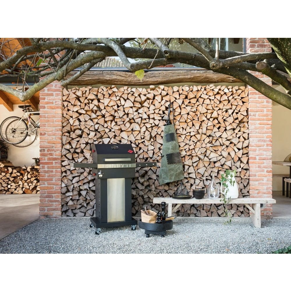 Gratar pe carbuni si termometru integrat, Boretti, Totti, 44x39 cm, antracit