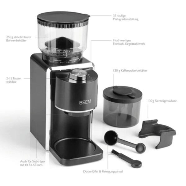 Rasnita electrica de cafea, BEEM, Grind-Perfect, 250 g, negru