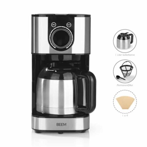 Cafetiera programabila, BEEM, Aroma Switch, 8 cani, inox