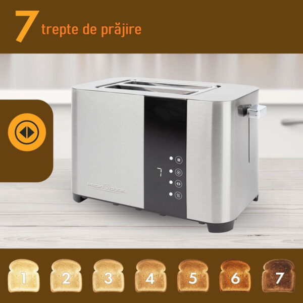 Prajitor de paine, Proficook, PC-TA1250, 2 felii, 850 W, inox