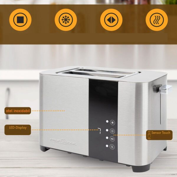 Prajitor de paine, Proficook, PC-TA1250, 2 felii, 850 W, inox