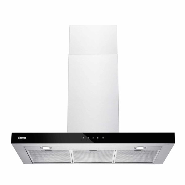 Hota de perete tip T, Ciarra, CBCS9102-OW, 650 m³/h, 90 cm, inox