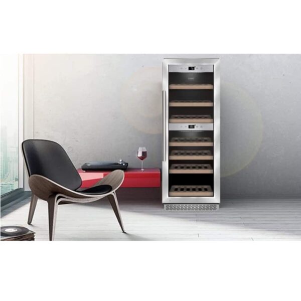 Racitor de vinuri incorporabil Dual Zone, 180 sticle, Caso Germany, WineChef Pro 180, inox
